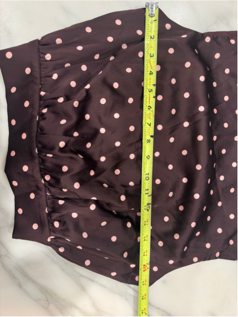 Commense Brown Polka Dot Midi Skirt Top Set Size M 90s Minimalist Elevated - Picture 6 of 11